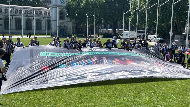 Newcastle fans protest in London 