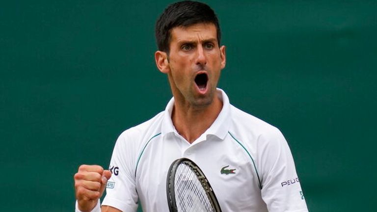 Novak Djokovic stayed on course for his third consecutive Wimbledon title and historic 20th Grand Slam after reaching Sunday's final