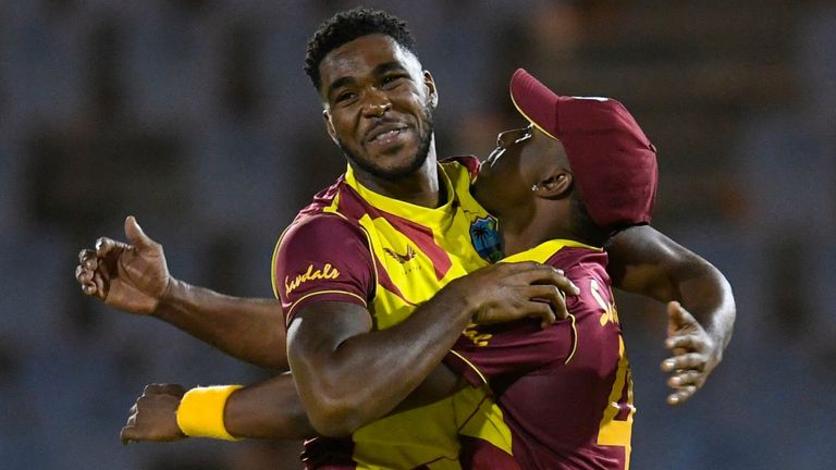 Obed McCoy takes four wickets after Andre Russell&#39;s fifty as West Indies fight back to beat Australia | Cricket News | Sky Sports