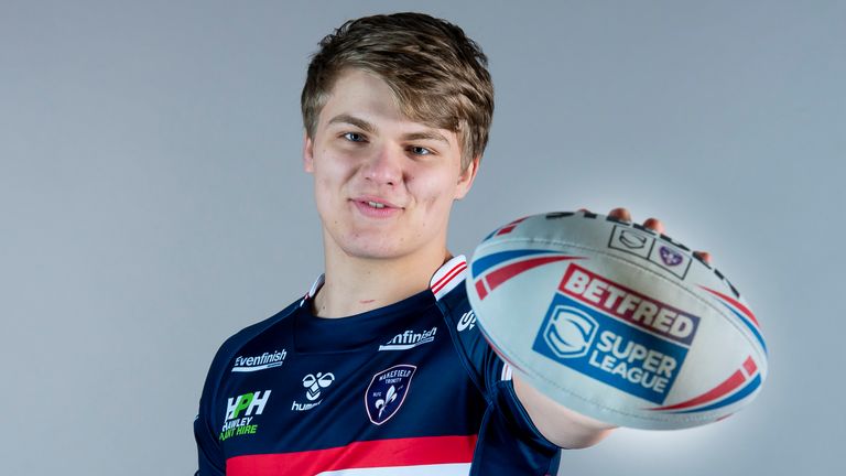 Picture by Allan McKenzie/SWpix.com - 19/03/2021 - Rugby League - Betfred Super League - Wakefield Trinity Media Day 2021 - The Mobile Rocket Stadium, Belle Vue, Wakefield, England - Ollie Greensmith.