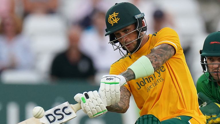 Alex Hales is once again in an imposing Notts Outlaws batting line-up