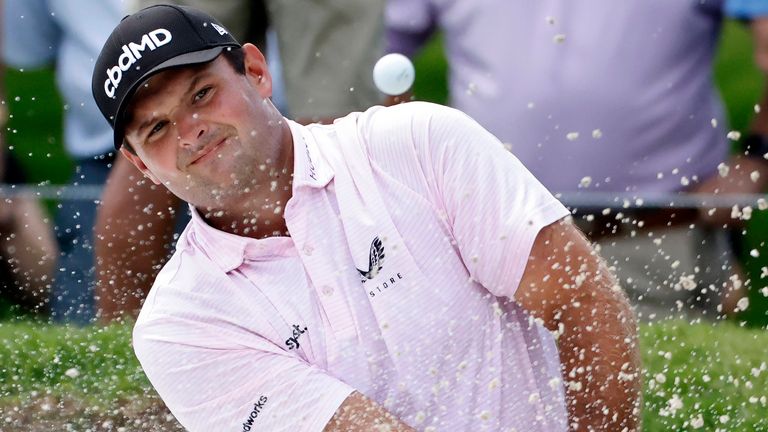 AP - Patrick Reed plays a shot from a bunker on the fifth hole during the first round of the Charles Schwab Challenge golf tournament at the Colonial Country Club in Fort Worth, Texas, Thursday, May 27, 2021. (AP Photo/Ron Jenkins)