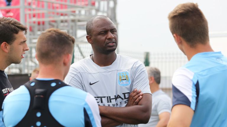 Patrick Vieira in his role with the Manchester City elite development squad