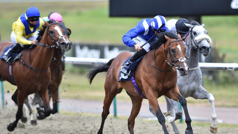George Boughey's Atheeb runs in race four on the opening night of the Racing League at Newcastle on Thursday