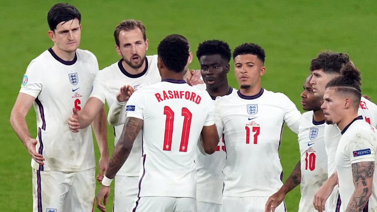Marcus Rashford, Bukayo Saka and Jadon Sancho missed penalties in England's shootout defeat