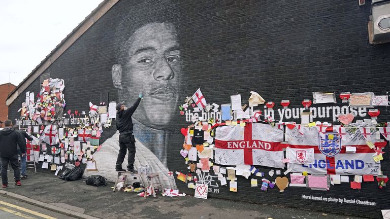 Marcus Rashford mural (PA)