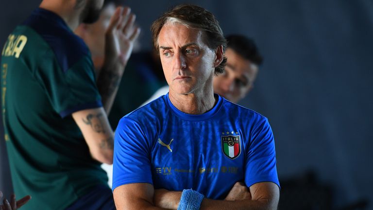 L'allenatore dell'Italia Roberto Mancini