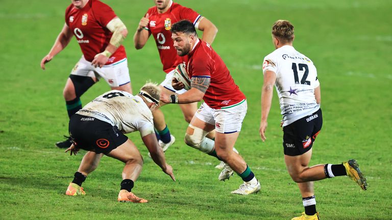 Rory Sutherland on the charge for the Lions