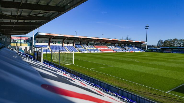 DINGWALL , SCOTLAND - APRIL 21: A general view of the Global Energy Stadium during a Scottish Premiership match between Ross County and St Mirren at the Global Energy Stadium, on April 21, 2021, in Dingwall, Scotland. (Photo by Ross MacDonald / SNS Group)