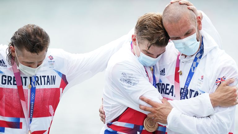 Great Britain's men's eight were on the podium with bronze at Sea Forest Waterway in Japan
