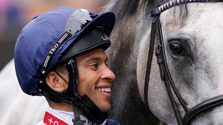 Sean Levey is all smiles after victory on Snow Lantern at Newmarket