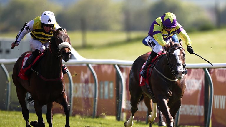 Sir Titus, right, wins at Redcar in May