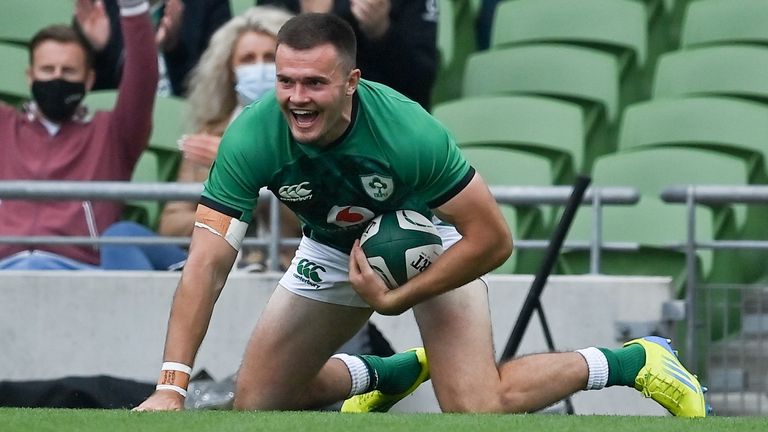Jacob Stockdale was among the try scorers for Ireland as they beat Japan in Dublin