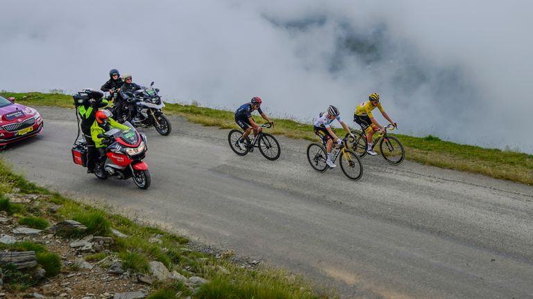Pogacar holds a commanding lead after claiming his first stage while wearing the leader's yellow jersey (AP)