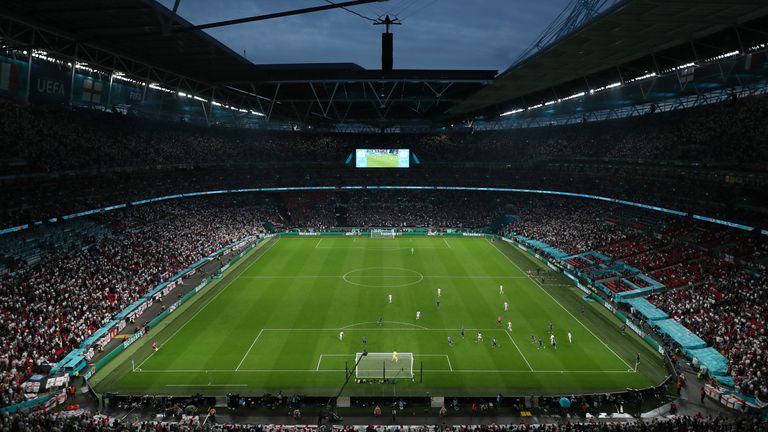 General view inside the stadium prior to the UEFA Euro 2020 Championship Final between Italy and England
