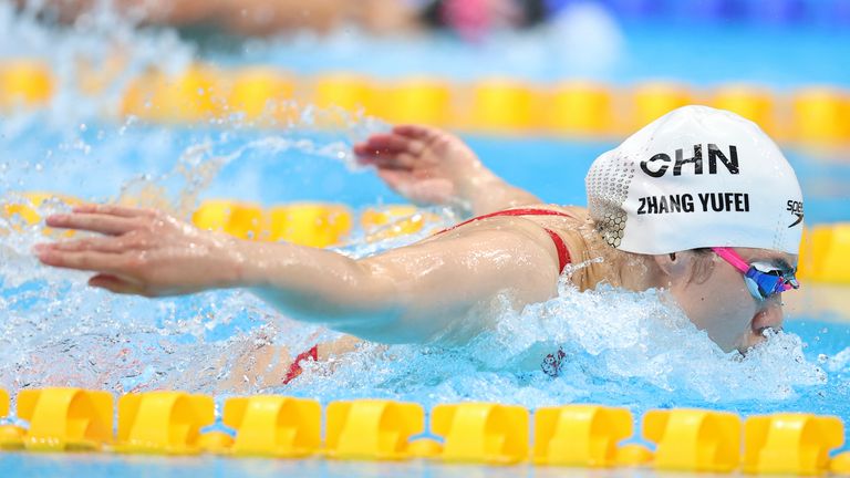 China's Zhang Yufei excelled in the women's 200m butterfly fnal 