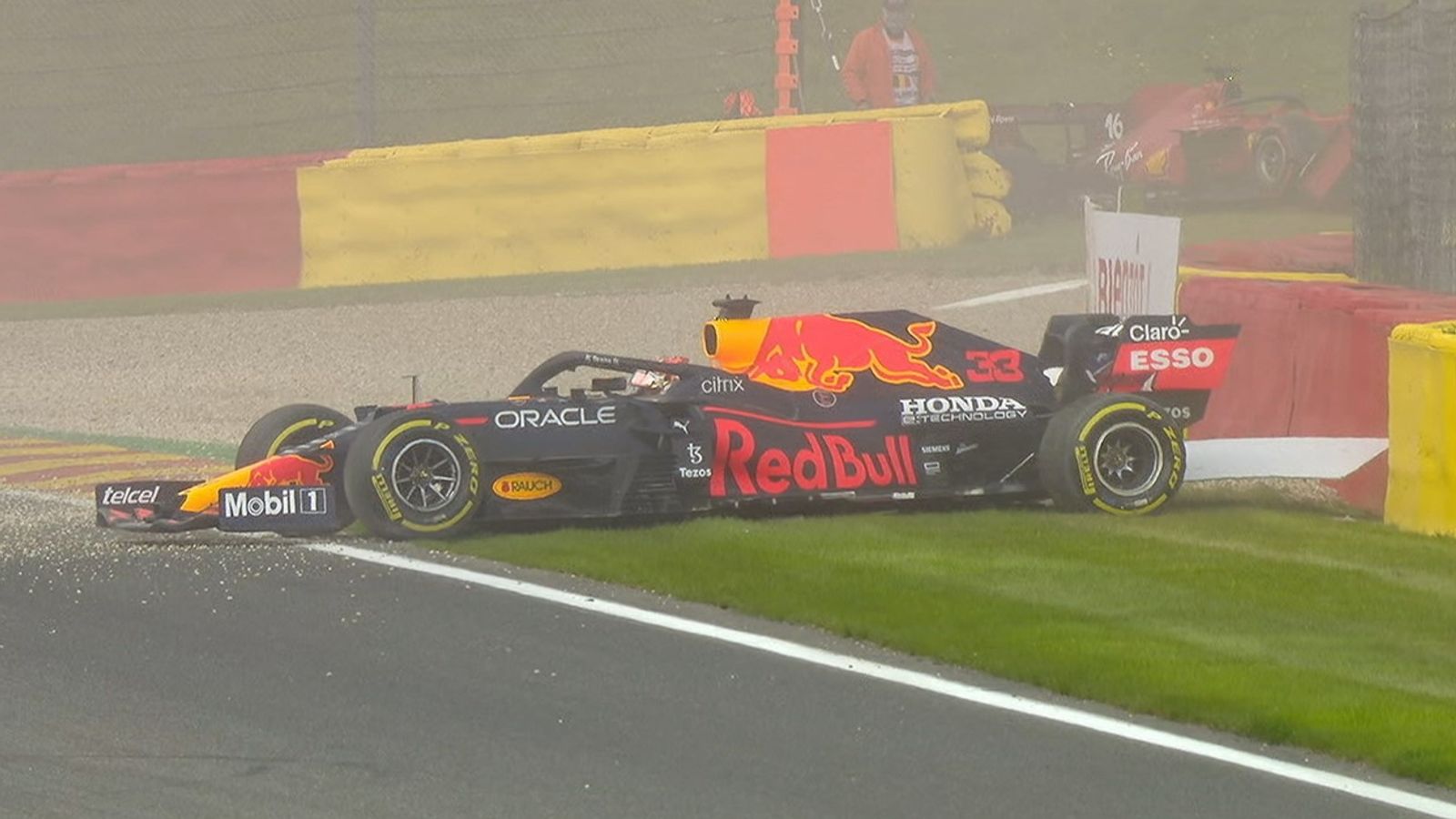 Belgian GP: Max Verstappen finishes fastest but crashes out of Practice Two on F1’s first day back
