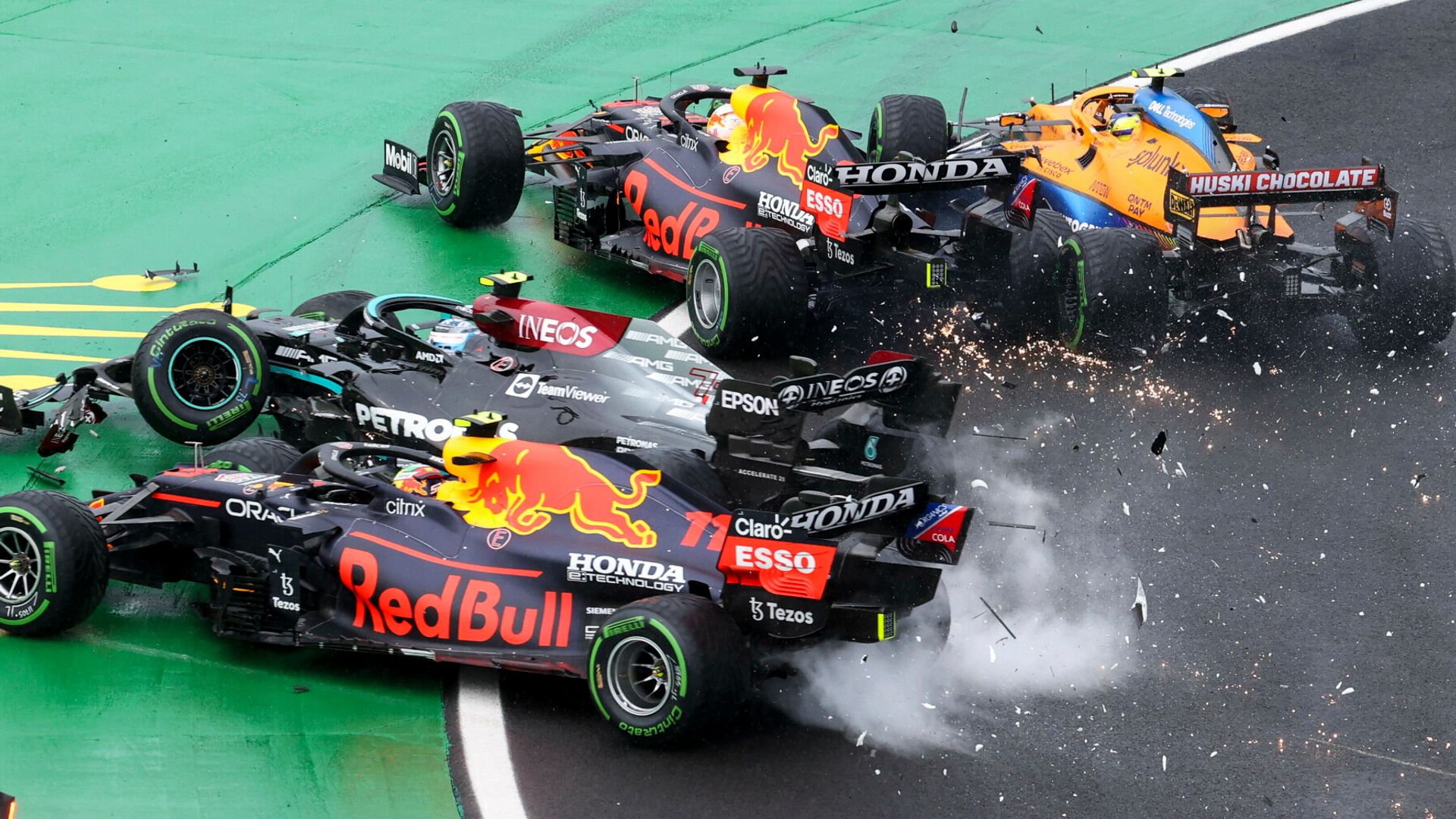 Red Bull reflect on 'brutal' chaos | Merc sorry for Bottas shunt