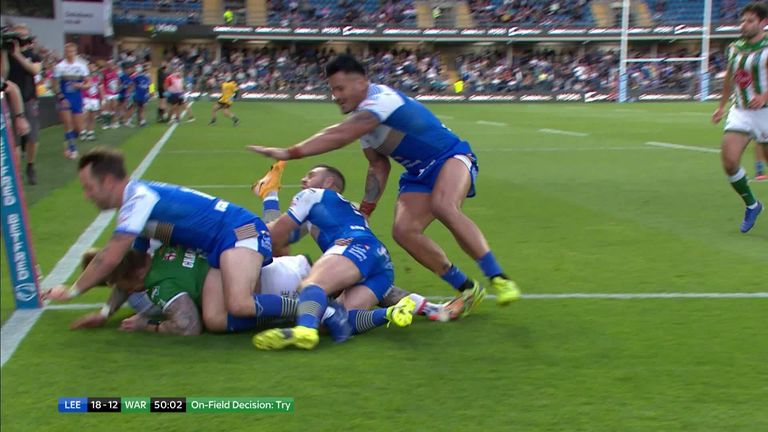 Warrington's Josh Charnley crossed the line to level up against Leeds Rhinos, but should the try have stood?