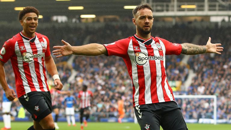 Adam Armstrong of Southampton celebrates after scoring their side's first goa