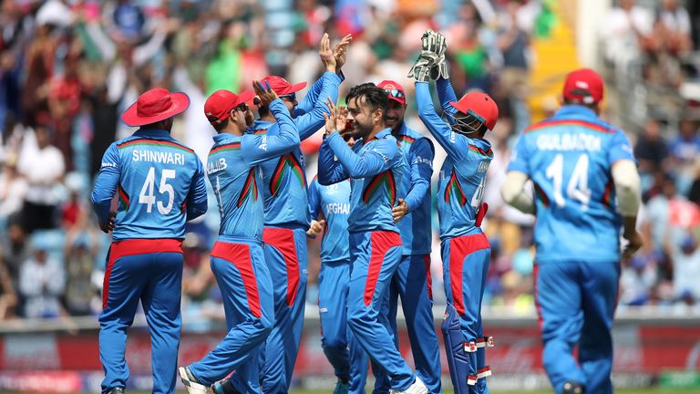 PA - Afghanistan celebrate a wicket