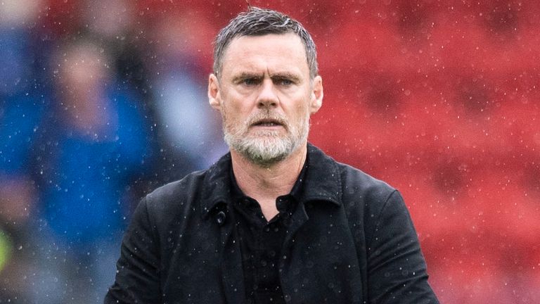 PERTH, SCOTLAND - AUGUST 08: Motherwell manager Graham Alexander at full time during a cinch Premiership match between St Johnstone and Motherwell at McDiarmid Park, on August 08, 2021, in Perth, Scotland. (Photo by Mark Scates / SNS Group)