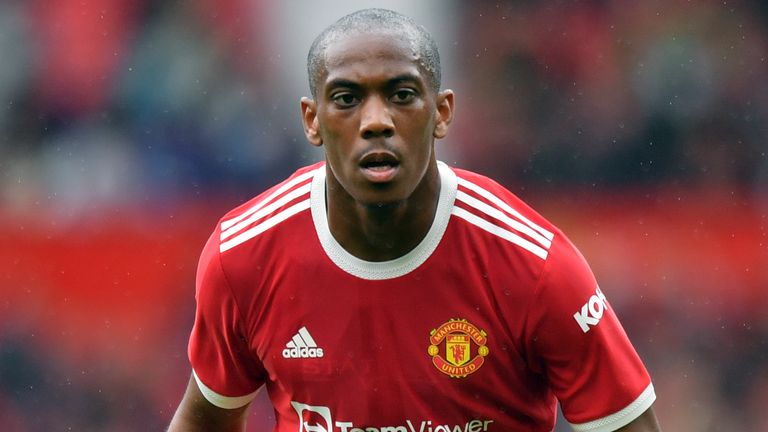 Manchester United&#39;s Anthony Martial during a pre-season match at Old Trafford