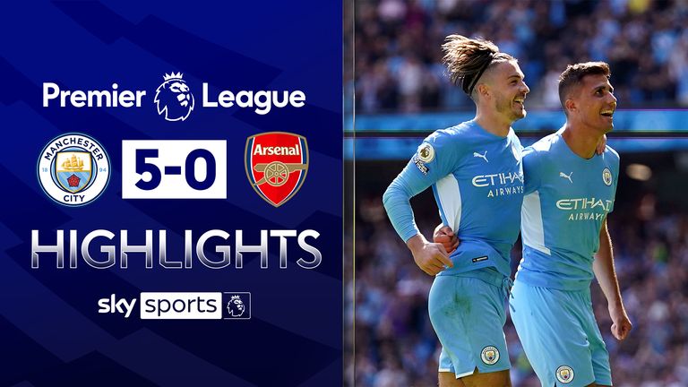 City hit five past 10-man Arsenal