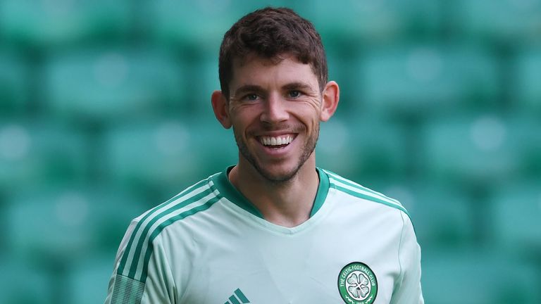 GLASGOW, SCOTLAND - AUGUST 25 : Ryan Christie during Celtic Training  at Celtic Park on August 25 , 2021, in Glasgow, Scotland. (Photo by Craig Foy / SNS Group)