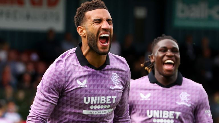 Connor Goldson celebrates after scoring to make it 2-0 Rangers against Ross County