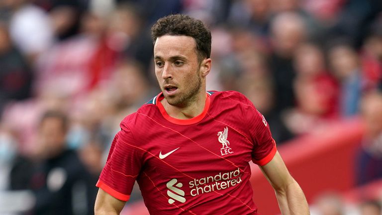 Liverpool&#39;s Diogo Jota during the Pre-Season Friendly match at Anfield, Liverpool. Picture date: Sunday August 8, 2021.