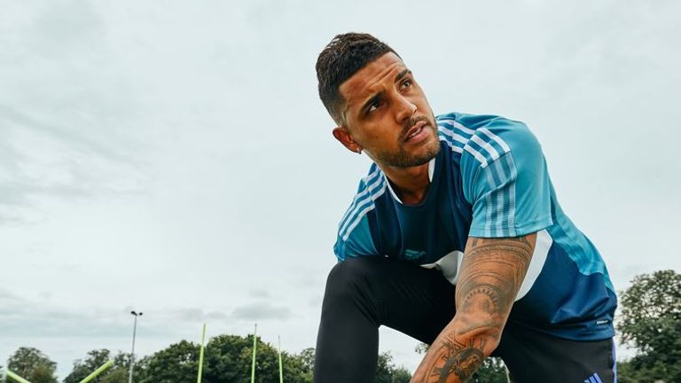 Italy left-back Emerson Palmieri on an adidas shoot
