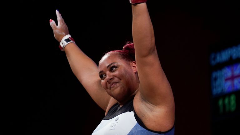 Emily Campbell has won the silver medal in the women's +87kg weightlifting 
