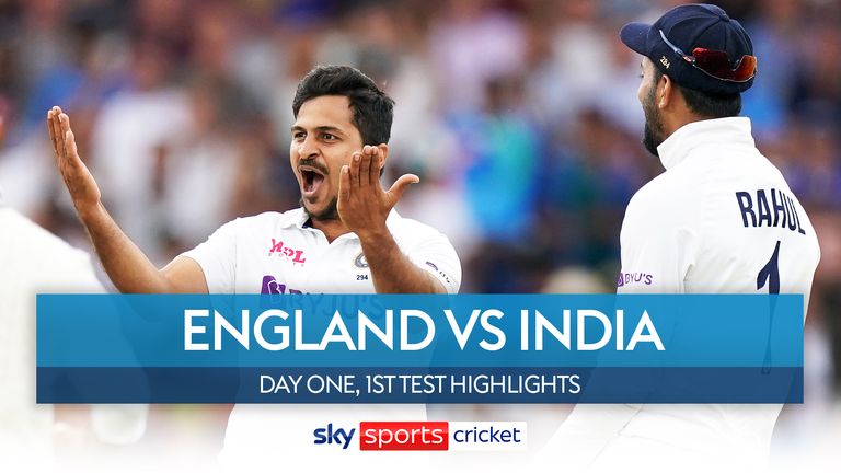 Highlights of the opening day of the first Test between England and India at Trent Bridge
