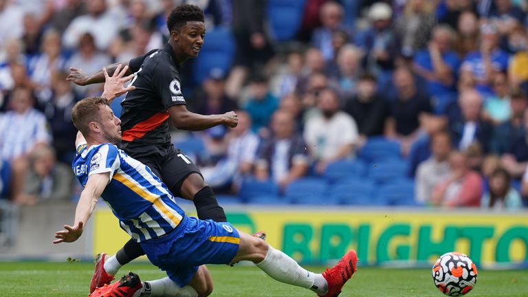 Demarai Gray steers in the opener for Everton