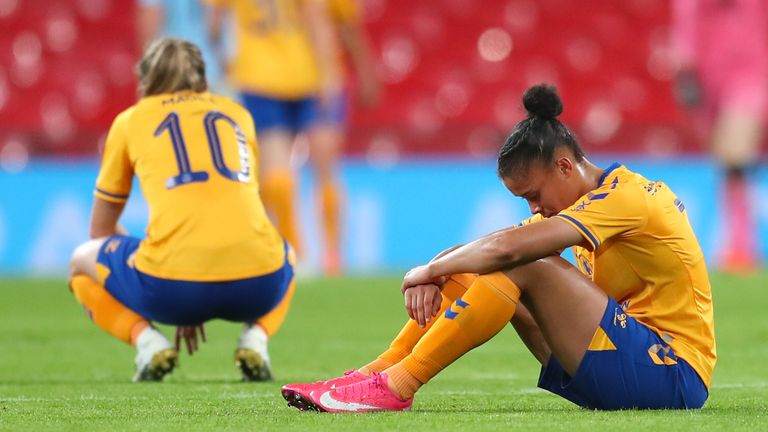 Everton Women were beaten in the 2019/20 Women's FA Cup final by Man City