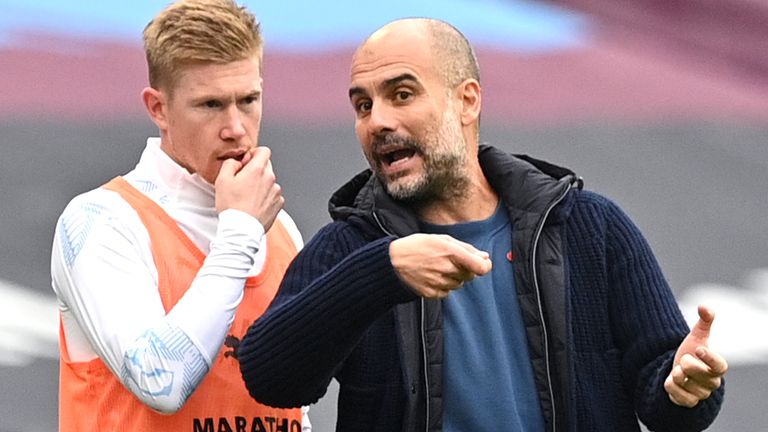 Kevin De Bruyne et Pep Guardiola