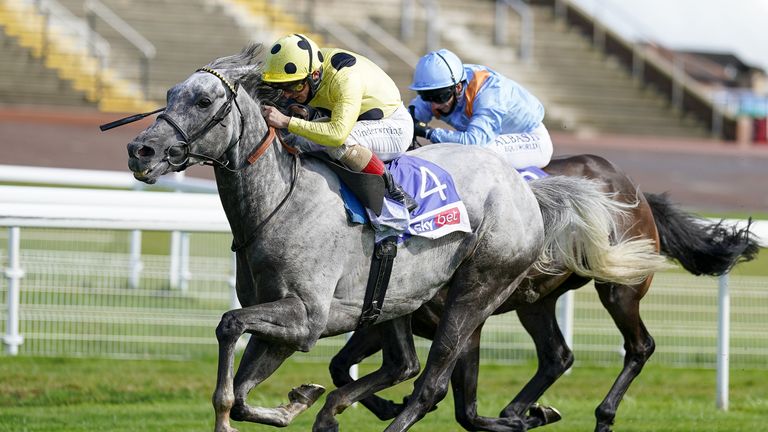 Fujaira Prince wins the Ebor at York last year, beating Glencadam Glory