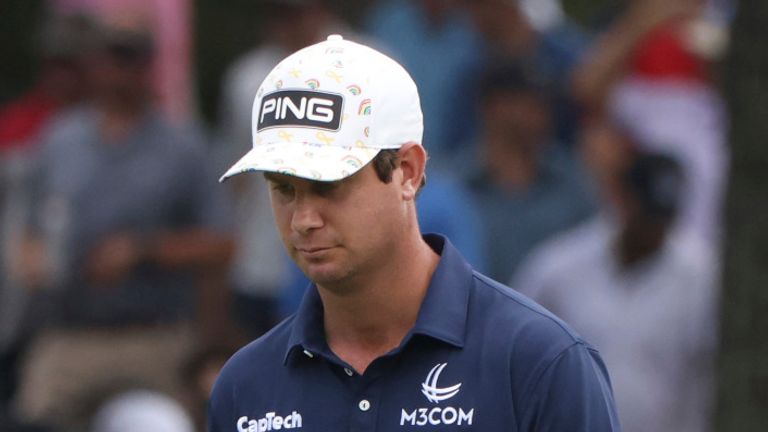 MEMPHIS, TN - AUGUST 08: Harris English walks up to the green on No. 6 during the final round of the World Golf Championships-FedEx St. Jude Invitational, August 8, 2021 at TPC Southwind in Memphis, Tennessee. (Photo by Matthew Maxey/Icon Sportswire)