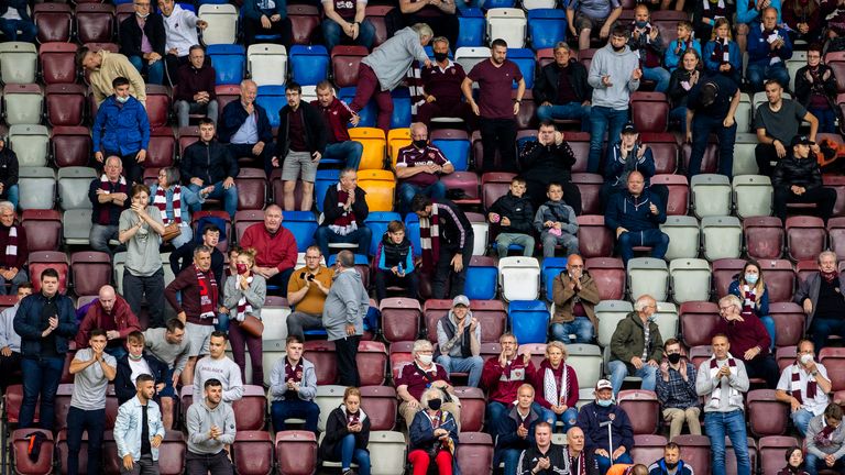 Hearts fans during opening day win over Celtic (SNS)