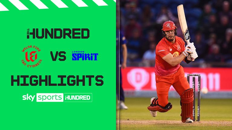 Watch the highlights of the Hundred match bewteen Welsh Fire and London Spirit.