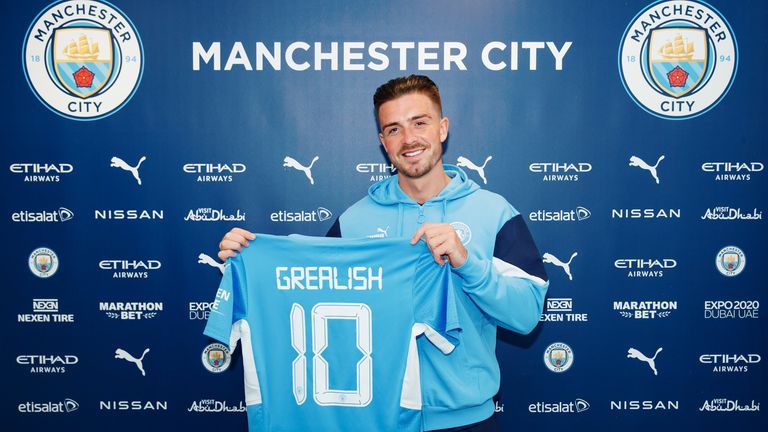 Jack Grealish has signed for Manchester City on a six-year deal