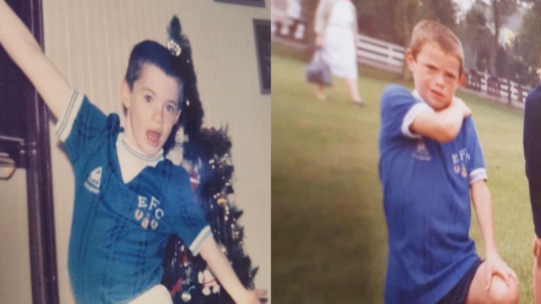 Young Carragher as an Everton supporter