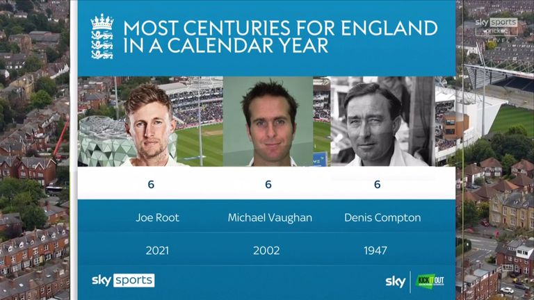 Most Test centuries for England in a calendar year