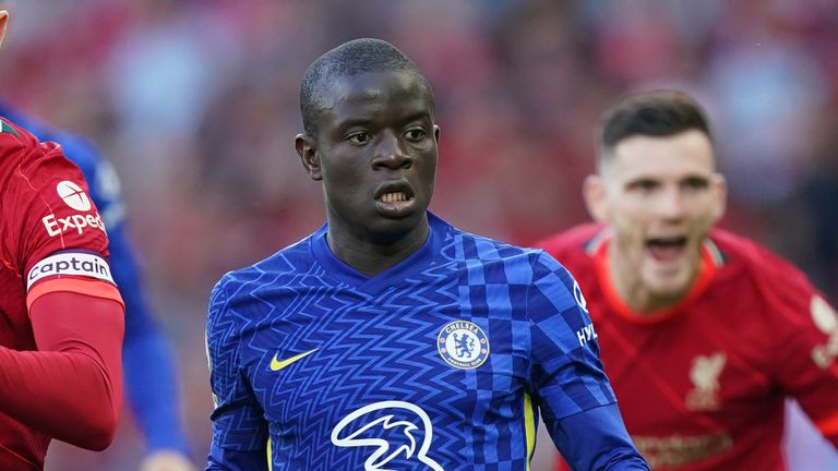 Jordan Henderson and N'Golo Kante in Premier League action at Anfield