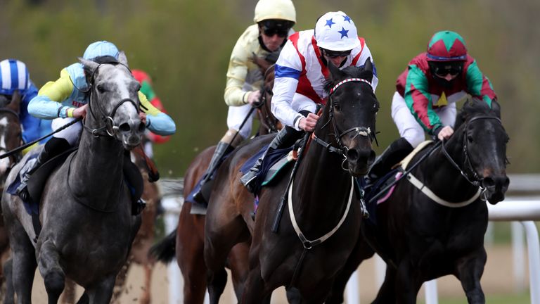 Lankaran, far left, beat subsequent Racing League winner Bonneval at Kempton in June