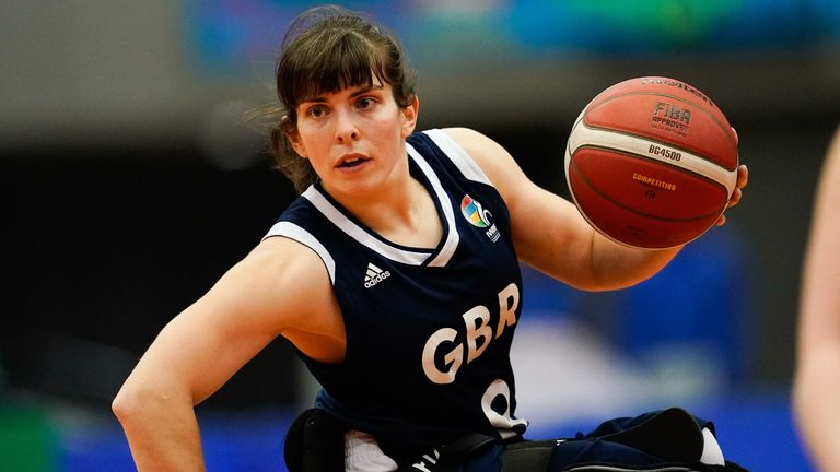 Osaka, Japan. 16th Feb, 2020. Laurie Williams (GBR), February 16, 2020 - Wheelchair Basketball : Canada 60-46 Great Britain at MARUZEN INTEC ARENA OSAKA during 2020 International Women's Wheelchair Basketball Friendship Games Osaka Cup in Osaka, Japan. Credit: SportsPressJP/AFLO/Alamy Live News - Image ID: 2B00CH6