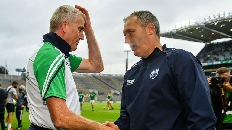 Cahill congratulates John Kiely at full-time