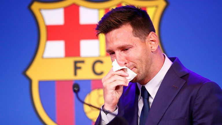 Lionel Messi gave an emotional farewell to Barcelona