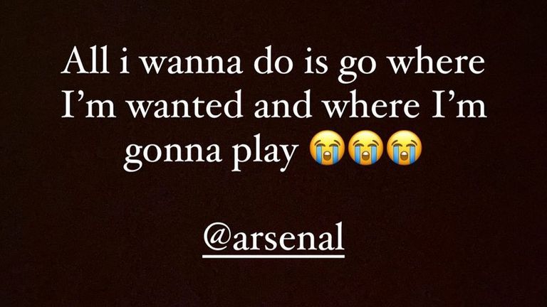 Ainsley Maitland-Niles posted his message on Instagram @maitlandniles